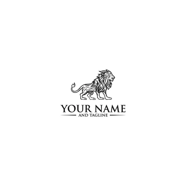 Ilustração Vetor Logotipo Leão Projeto Emblema —  Vetores de Stock
