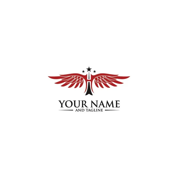 Modelo Logotipo Letra Desenho Asas Elemento Ilustração Vetorial Identidade Marca —  Vetores de Stock