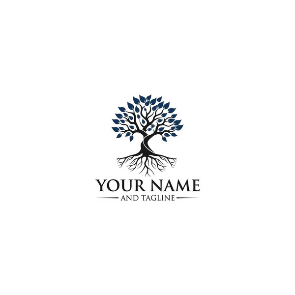 Raiz Ilustração Logotipo Árvore Sílhueta Vetor Uma Árvore —  Vetores de Stock