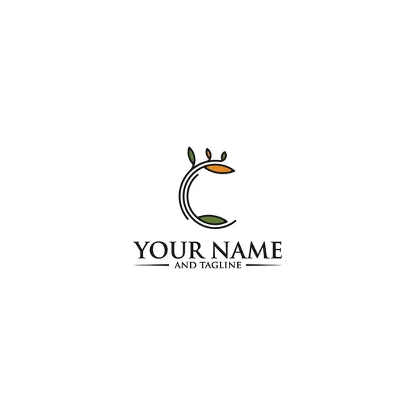 Folha Logotipo Vetor Design Modelo Sinal Carta Natureza Eco Logo —  Vetores de Stock
