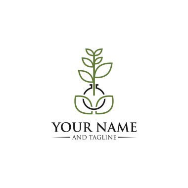 Sağlık tesisi logo şablonu, filiz vektörü, logo tasarımı için doğa illüstrasyonu Bitki logosu şablon vektör ikonu tasarımı
