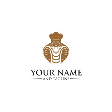 Kral Kobra etiket şablonu tasarımı. Vektör çizimi. Altın kobra logo şablonu tasarımı. Vektör illüstrasyonu.