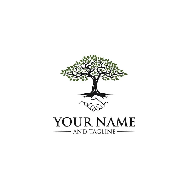 Imagen Del Logotipo Root Tree Silueta Vectorial Árbol — Vector de stock