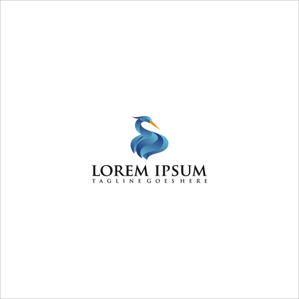 Goose Leaf Logo Design Template Ispirazione Illustrazione Vettoriale Swan Logo — Vettoriale Stock