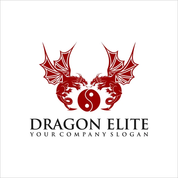 Logo Dragon Vizitka Prvky Pro Identitu Značky Vektorová Šablona Hlava — Stockový vektor