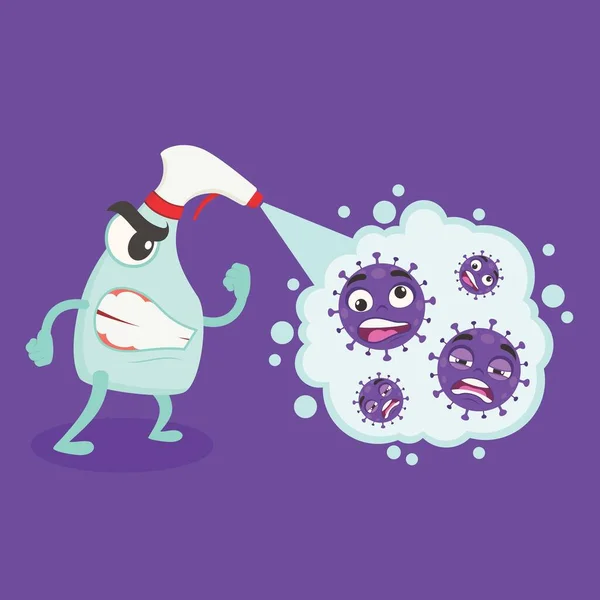 Desinfektionsspray Tötete Coronavirus Abtötung Des Virus Durch Spray Desinfektionslösung Spray — Stockvektor