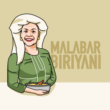 Kerala Malabar Müslüman kadınlar biryani ve metin ile