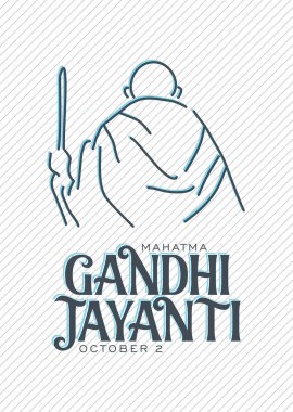 Gandhi Jayanti is an event celebrated in India to mark the birth anniversary of Mahatma Gandhi, vector design clipart