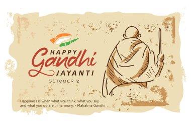 Gandhi Jayanti is an event celebrated in India to mark the birth anniversary of Mahatma Gandhi, vector design old paper background clipart