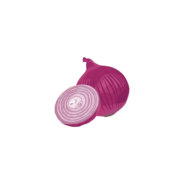 Fresh Vegetable Onion Isolated Vector Illustration — Stock Vector