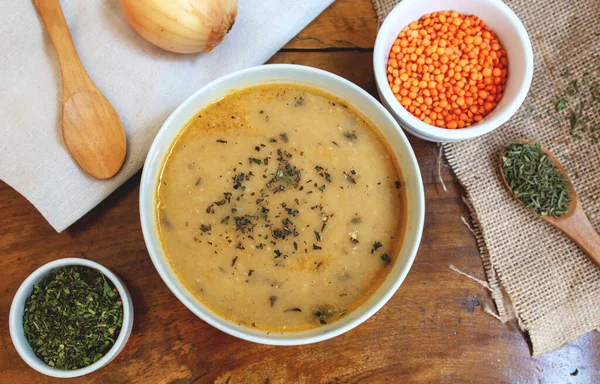 Lentil bulgur soup, Turkish Cuisine, Vegetarian Meal — Stock Image Lentil Bulgur Soup Turkish Cuisine Vegetarian Meal Royalty Free Stock Photos