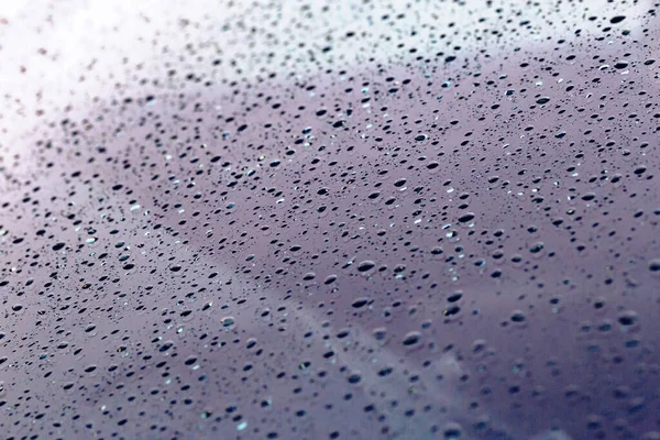 Dešťové Kapky Skleněné Okno Pozadí — Stock fotografie