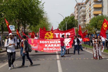 Diyarbakır / Türkiye - 05 / 01 / 2019: Diyarbakır, Türkiye 'den İşçi Bayramı Toplantısı.