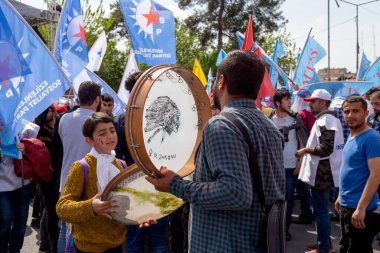 Diyarbakır / Türkiye - 05 / 01 / 2019: Diyarbakır, Türkiye 'den İşçi Bayramı Toplantısı.