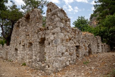Türkiye 'nin Antalya ilinin Cirali köyündeki antik Olimpos kentinin kalıntıları