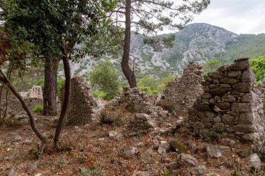 Türkiye 'nin Antalya ilinin Cirali köyündeki antik Olimpos kentinin kalıntıları