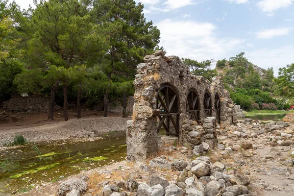 Ruiny Starożytnego Miasta Olympos Cirali Wsi Antalya Turcja — Zdjęcie stockowe