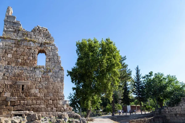 Antalya Turquia 2019 Perge Cidade Antiga Província Antalya Turquia Turistas — Fotografia de Stock