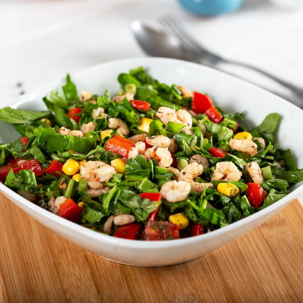 Salada Com Anéis Lula Salada Frutos Mar — Fotografia de Stock