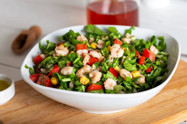 Salada Com Anéis Lula Salada Frutos Mar — Fotografia de Stock