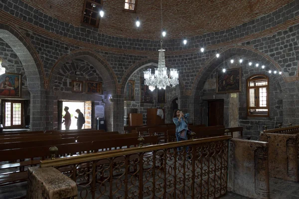Diyarbakir Turkey 2019 土耳其Diyarbakir的圣母玛利亚叙利亚东正教会 教堂的内景 — 图库照片