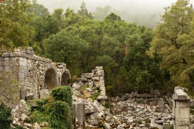 Antalya 'nın Taurus Dağları' ndaki Termessos veya Thermessos harabeleri.