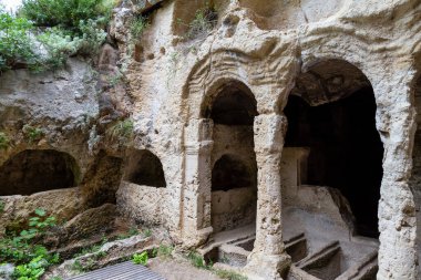 Besikli Cave Tomb Monument in Antakya (Antioch). In tombs, 12 rock tombs are found which belongs the Roman. clipart