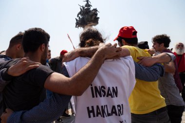 İzmir / Türkiye - 05 / 01 / 2018: İzmir, Türkiye 'den İşçi Bayramı Toplantısı. 
