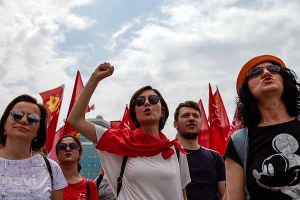 Izmir Turquia 2018 Encontro Dia Trabalhador Izmir Turquia — Fotografia de Stock