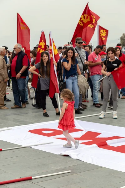 Izmir Turkiet 2018 Arbetsmarknadsdagen Möte Från Izmir Turkiet — Stockfoto