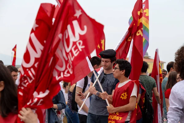 Zmir Türkiye 2018 Zmir Türkiye Den Şçi Bayramı Toplantısı — Stok fotoğraf