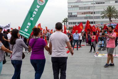 İzmir / Türkiye - 05 / 01 / 2018: İzmir, Türkiye 'den İşçi Bayramı Toplantısı.