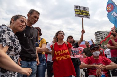İzmir / Türkiye - 05 / 01 / 2018: İzmir, Türkiye 'den İşçi Bayramı Toplantısı.