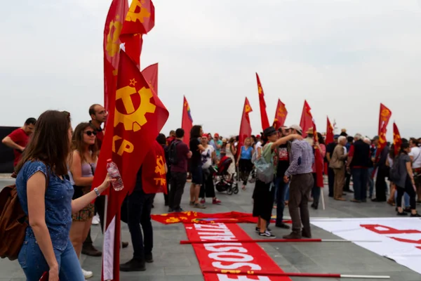 Izmir Turquia 2018 Encontro Dia Trabalhador Izmir Turquia — Fotografia de Stock