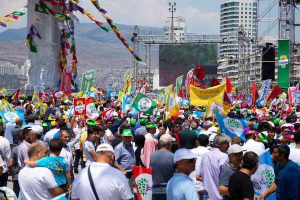 Praça Gundogdu Konak Izmir Turquia 2018 Reunião Eleitoral Presidencial Izmir — Fotografia de Stock