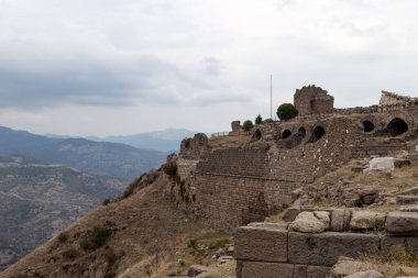  Antik Pergamon şehrinin kalıntıları. Bergama, İzmir, Türkiye.