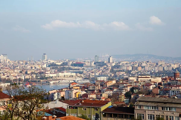 Cityscape Galata Tower Golden Horn Sunset Istambul Turquia — Fotografia de Stock