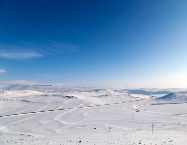 Karlı bir manzara, kış manzarası. Doku.