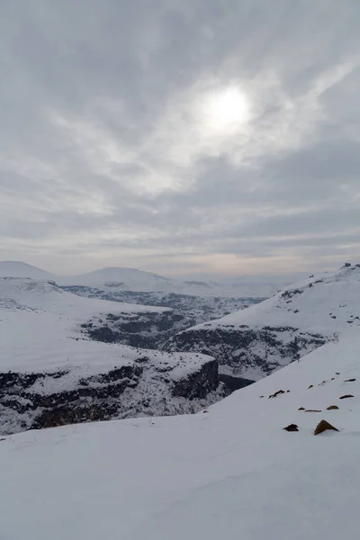 Montagne Innevate Paesaggio Kars Turchia — Foto Stock