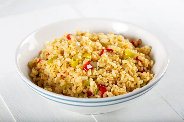 Sebzeli Bulgur pilavı, bulgur pilavi