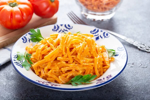 Pasta Tomate Tradicional Casera Color Rojo Fideos —  Fotos de Stock