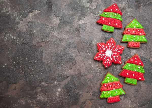 Christmas ginger cookies on a stone background