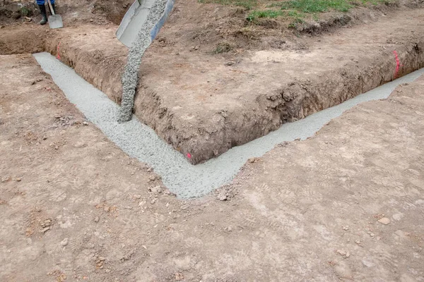 Fundações Para Casa Família Construção Fluxo Trabalho — Fotografia de Stock