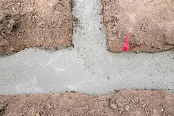 Fundações Para Casa Família Construção Fluxo Trabalho — Fotografia de Stock