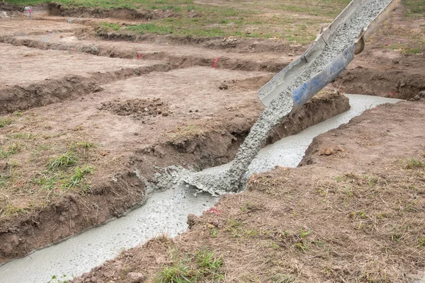 Fundações Para Casa Família Construção Fluxo Trabalho — Fotografia de Stock