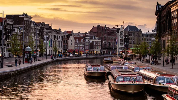 Blick Von Der Doelensluis Brücke Auf Den Rokin Amsterdam Rechts — Stockfoto