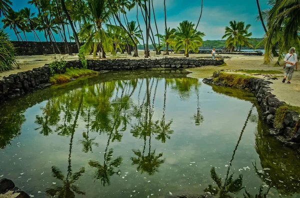 Parque Histórico Nacional Uhonua Honaunau Isla Grande Hawaii —  Fotos de Stock