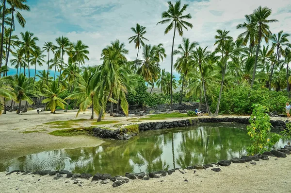 Uhonua Honaunau Národní Historický Park Big Islandu Havaj — Stock fotografie