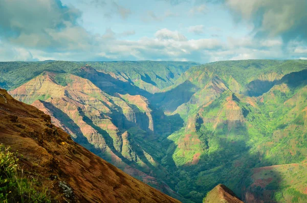 Colorido Cañón Waimea Gran Cañón Del Pacífico Kauai Las Islas — Foto de Stock