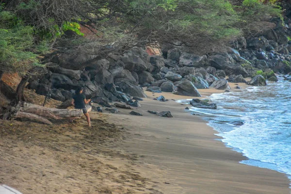 Пляж Кагана Мауї Гавайські Острови Видами Островів Молокай Ланаї — стокове фото